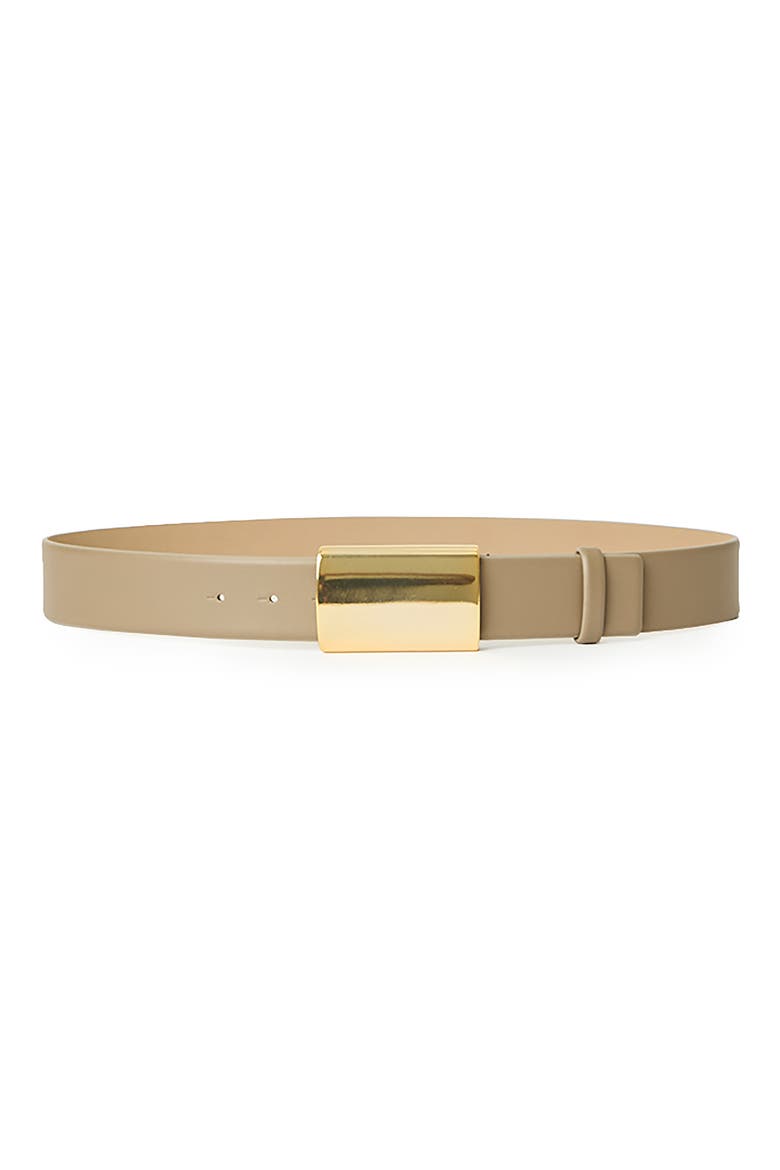 Mason Leather Belt, Main, color, TAUPE/ GOLD