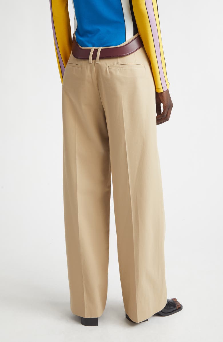 Jean Paul Gaultier Belted Cutout Cotton Straight Leg Pants, Alternate, color, Light Beige