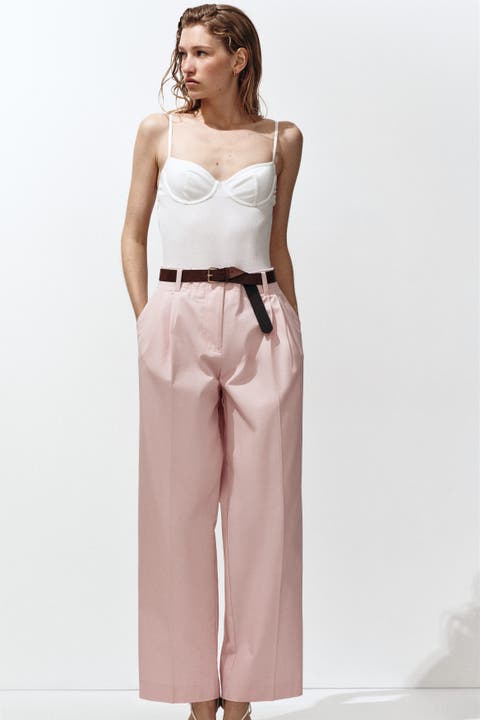 Belted cotton chinos