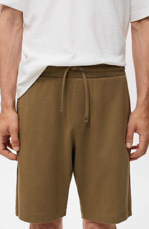 Mango Drawstring Cotton Bermuda Short In Brown