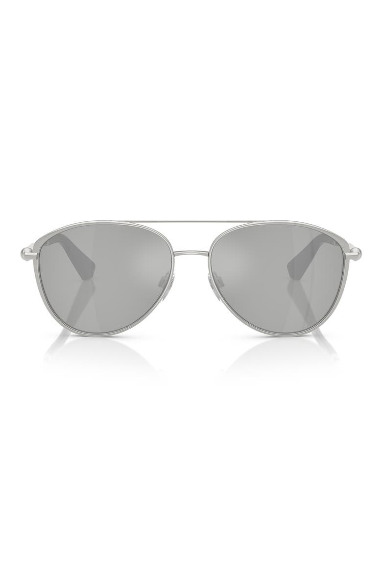 59mm Pilot Sunglasses, Main, color, SILVER