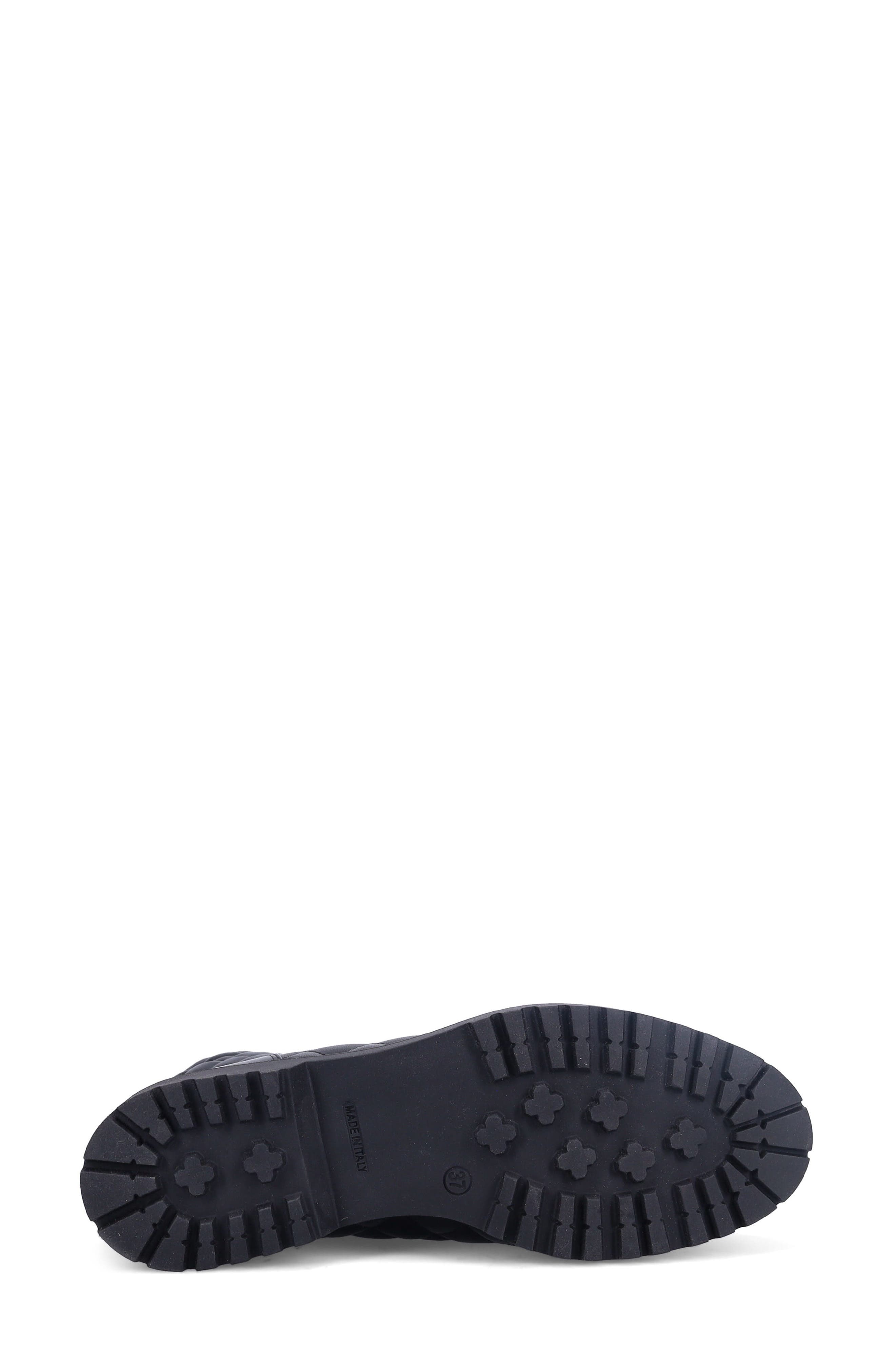Tiffin Waterproof Quilted Leather Combat Boot, Alternate, color, ONYX