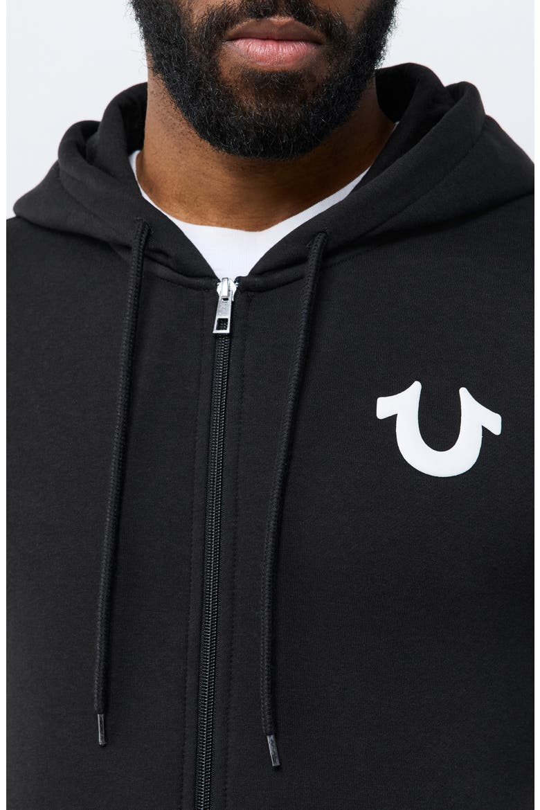 Retro Full Zip Hoodie, Alternate, color, JET BLACK
