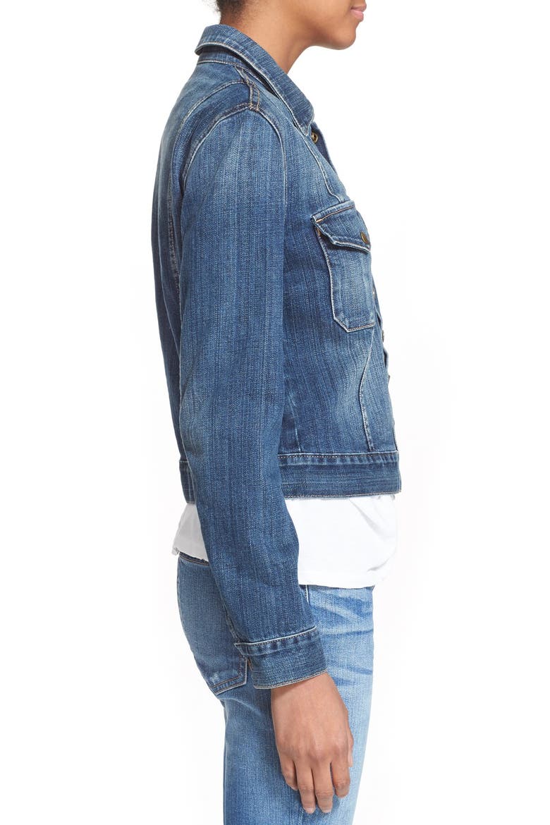 'The Snap' Stretch Denim Jacket, Alternate, color, LOVED