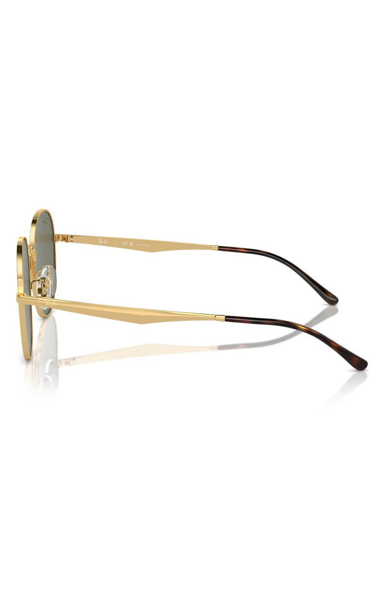 Ray-Ban 57mm Polarized Round Phantos Sunglasses, Alternate, color, Gold Flash