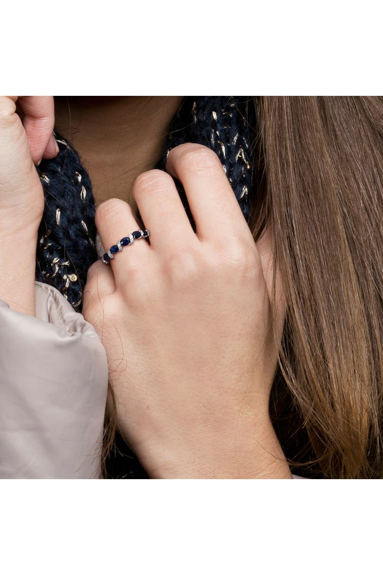 Blue Sapphire & Diamond Ribbon Ring 14k, Alternate, color, Sapphire