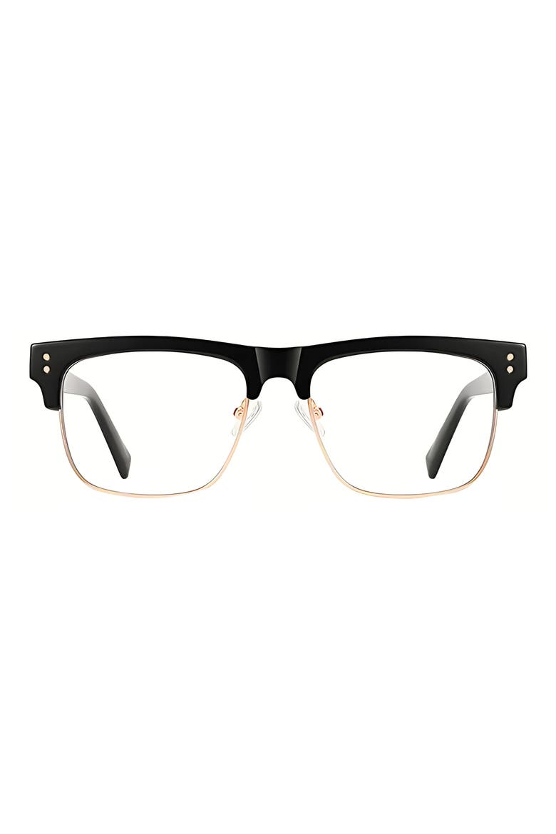 Chaplin 55mm Square Blue Light Blocking Glasses, Main, color, BLACK/ GOLD