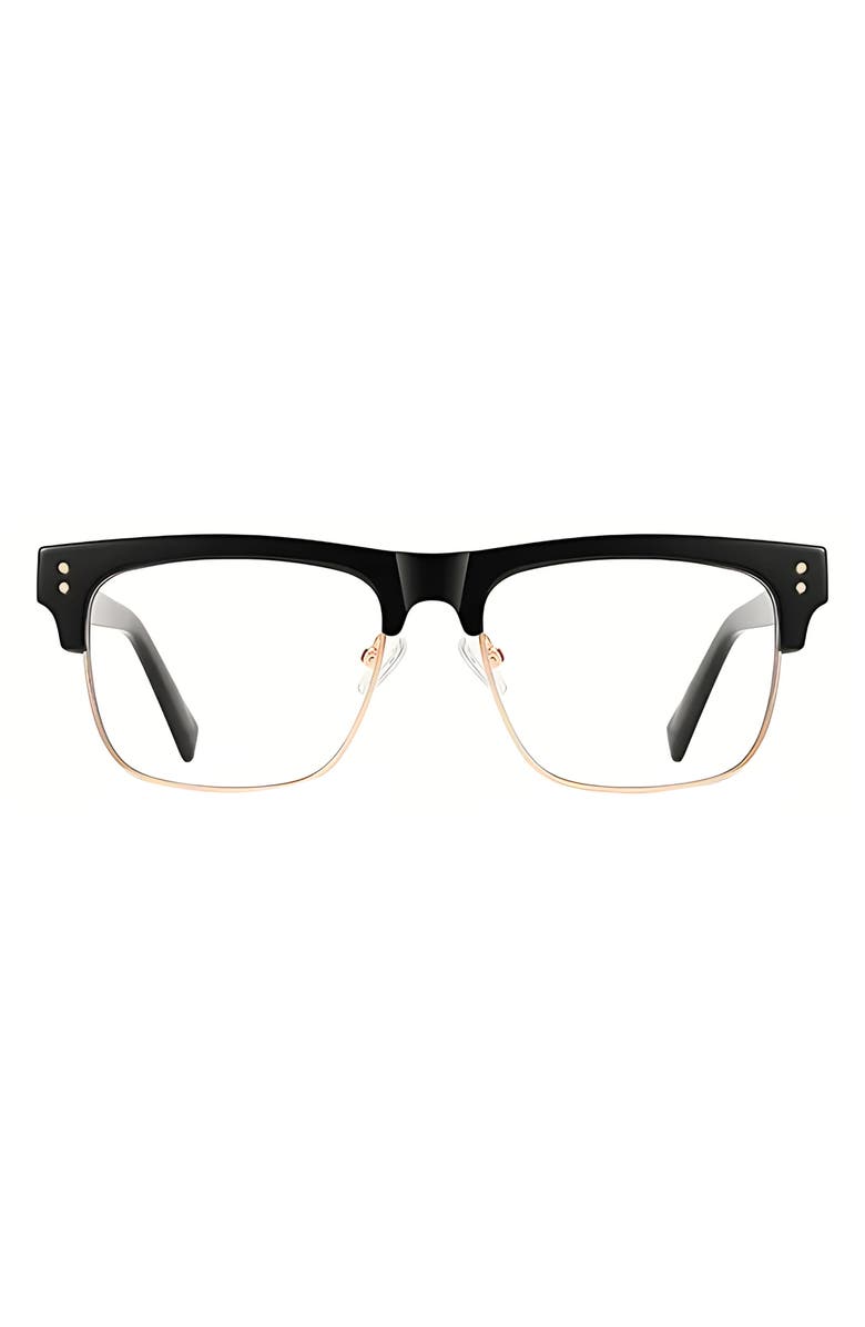 Fifth & Ninth Chaplin 55mm Square Blue Light Blocking Glasses, Main, color, Black/ Gold