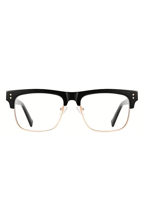Fifth & Ninth Chaplin 55mm Square Blue Light Blocking Glasses In Black/gold
