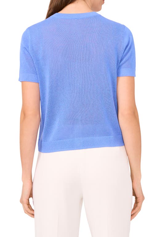 HALOGENR HALOGEN(R) SHORT SLEEVE BUTTON-UP SWEATER