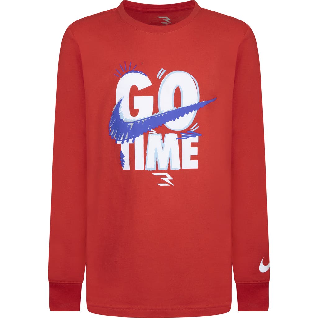 3 Brand Kids' Go Time Long Sleeve T-shirt In Red