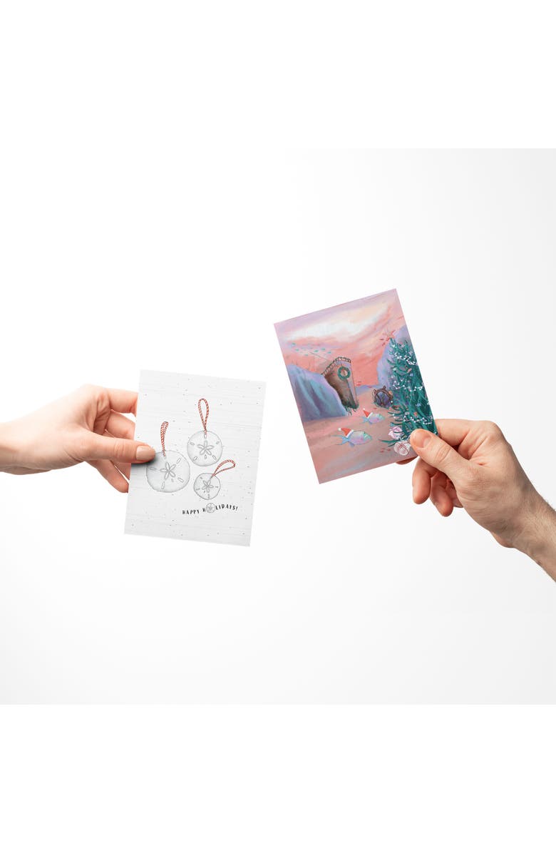 Ramus & Co Sand Dollar, Merry Christmas Nautical Flag, Under the Sea Winter/Holiday/Christmas Greeting Card Pack Sets, Alternate, color, Multi-Pack