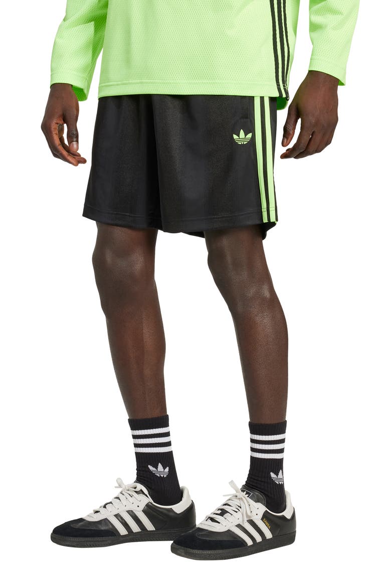 Adicolor Recycled Polyester Jacquard Shorts, Main, color, BLACK/SIGG
