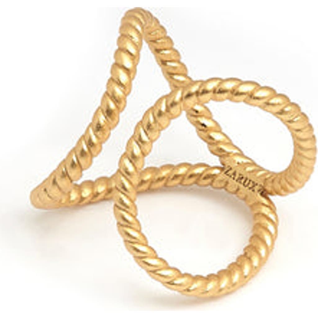 Zarux Modern Rope Ring In Gold