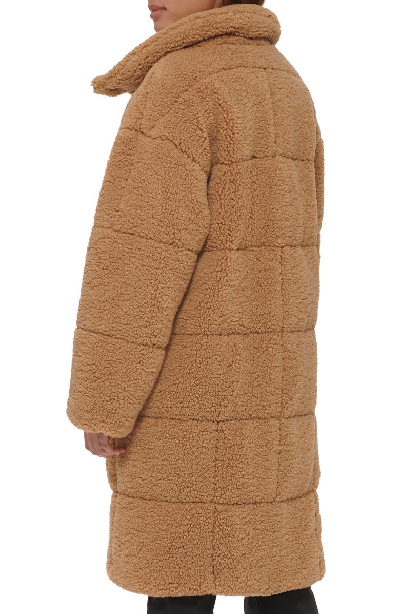 Levi's Quilted Fleece Long Teddy Coat, Alternate, color, Chestnut