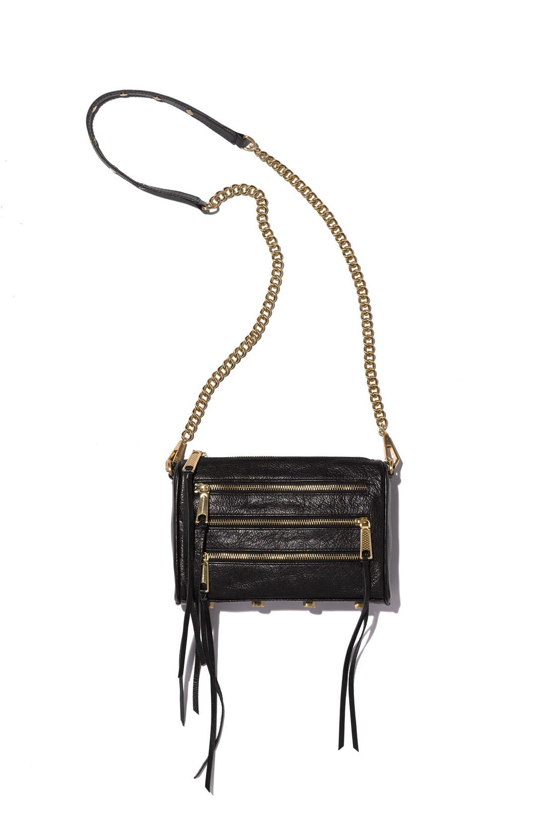 'Mini 5 Zip' Convertible Crossbody Bag, Alternate, color, BLACK