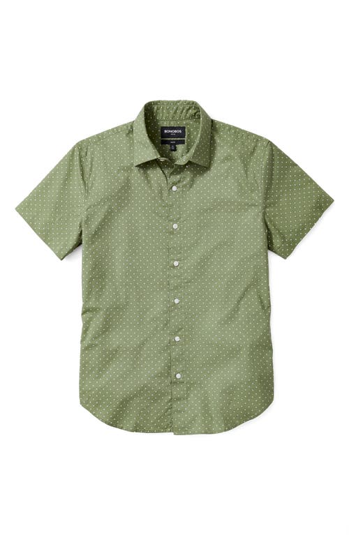 Bonobos Riviera Slim Fit Short Sleeve Stretch Cotton Button-up Shirt In Miller Cove Dot C52
