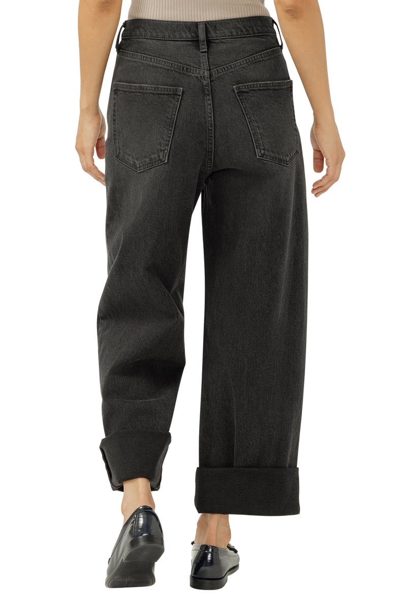 Silver Jeans Co. Be Easy High Waist Crop Wide Leg Jeans, Alternate, color, Onyx