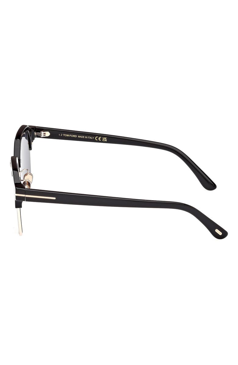 TOM FORD 54mm Browline Sunglasses, Alternate, color, Shiny Black / Smoke