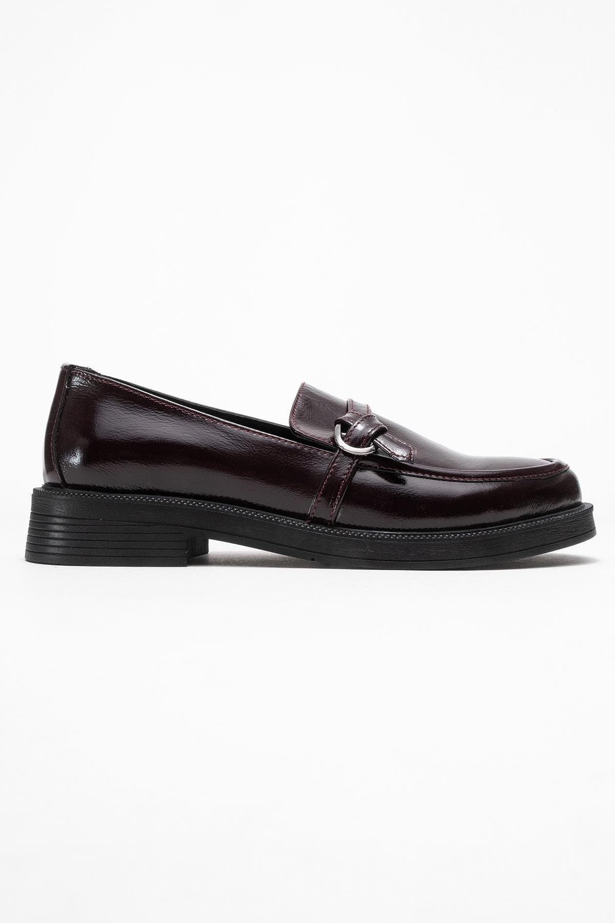 Galea Buckled Leather Loafers, Alternate, color, Burgundy Patent Leather