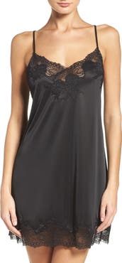 Natori Enchant Lace Trim Satin Chemise