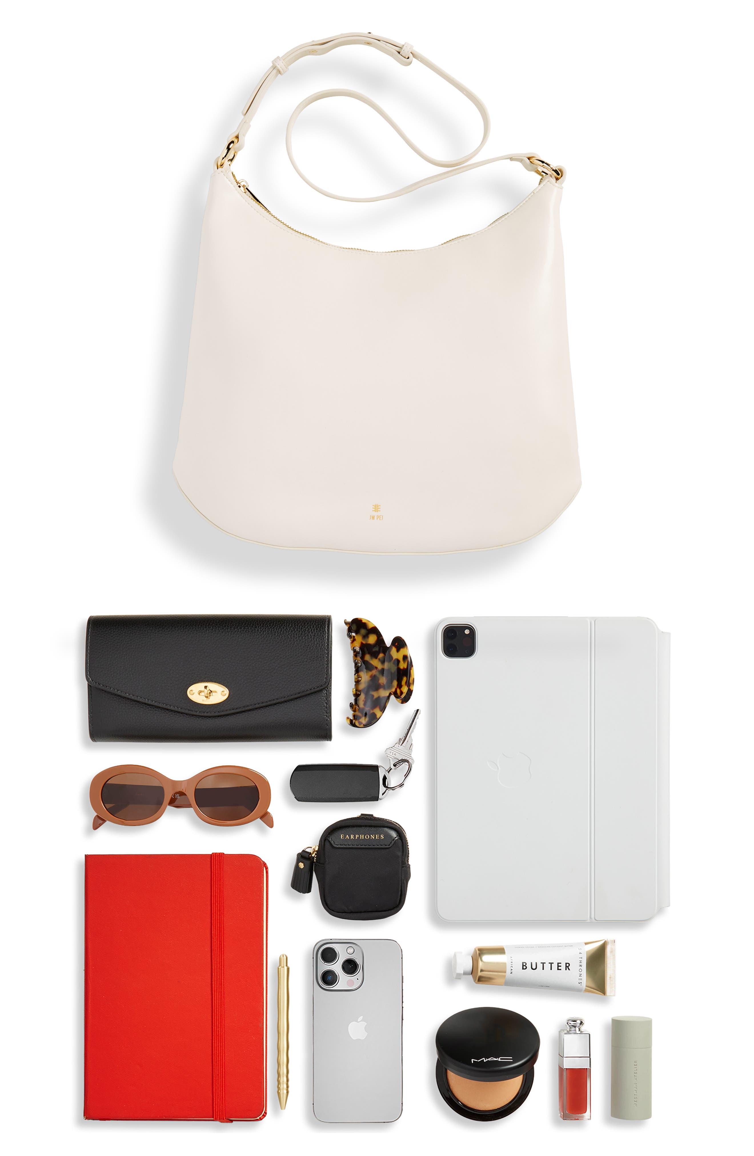 Erin Faux Leather Hobo Bag, Alternate, color, WHITE