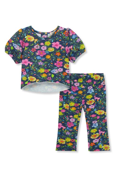 Lou Lou and factory company co Chloe top and bottom set size 12-24 months floral print