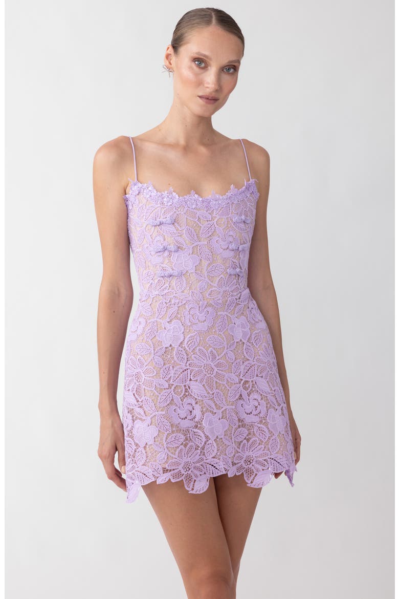 lavender lace cocktail dress Cold-Shoulder Glitter Short Homecoming Dress -PromGirl Lavender / Medium