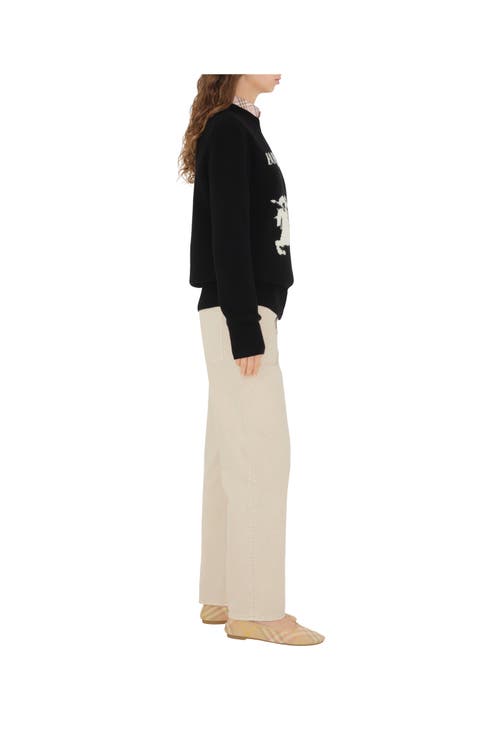 Burberry Ekd Wool Cashmere Sweater In Black
