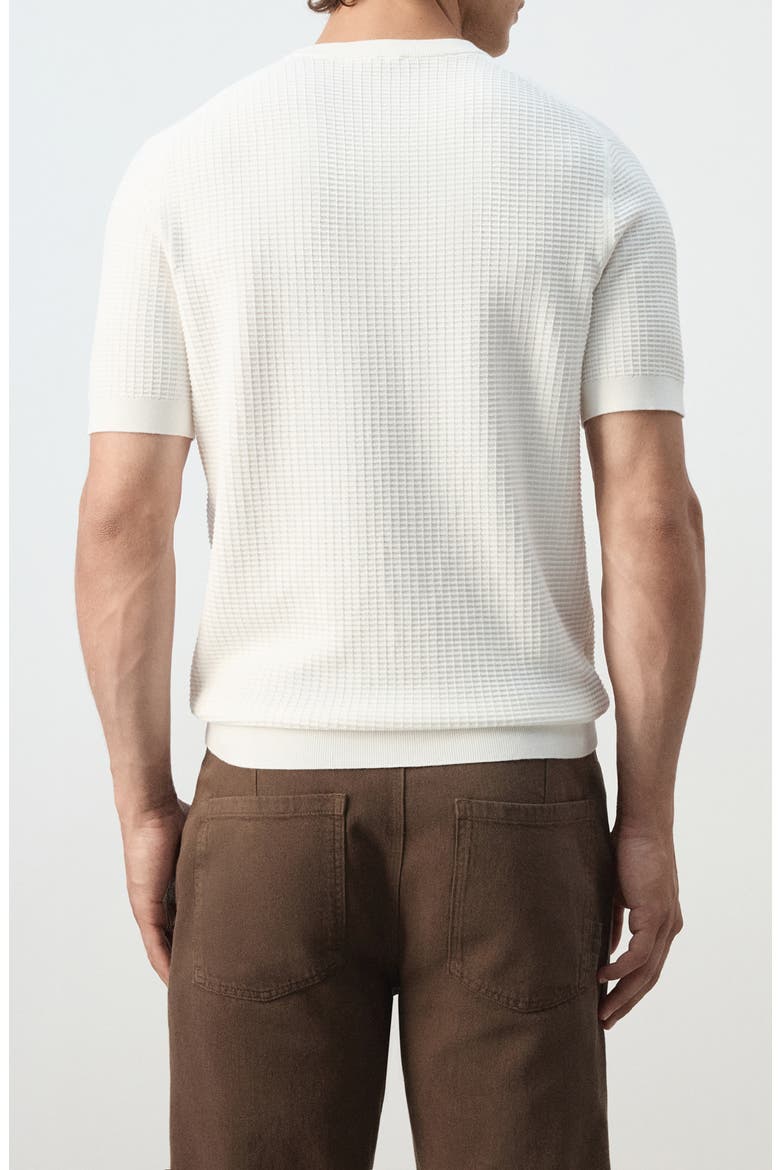 Waffle Knit T-Shirt, Alternate, color, OFF WHITE