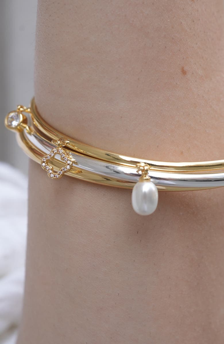 ARGENTO VIVO Luck Set of 3 Bangle Bracelets, Alternate, color, Two Tone