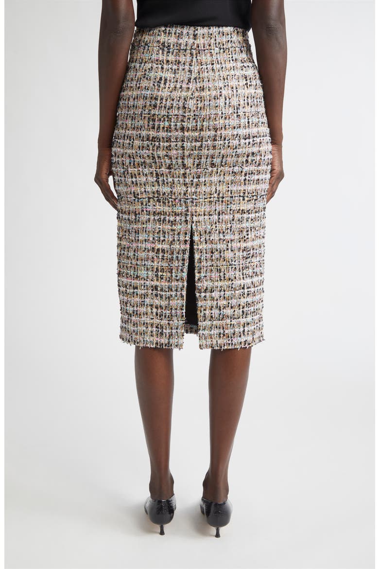 Metallic Tweed Pencil Skirt, Alternate, color, AQUA/ BLACK
