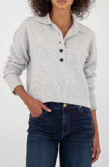 KUT from the Kloth Lilia Boxy Half Button Sweater