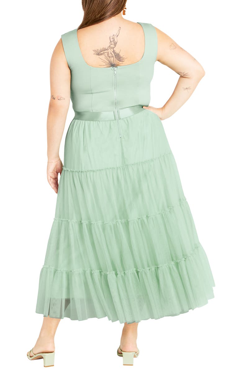 City Chic Sherie Sleeveless Tiered Tulle Dress, Alternate, color, 