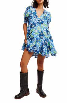 Free People Moon Chaser Tiered Shift Minidress