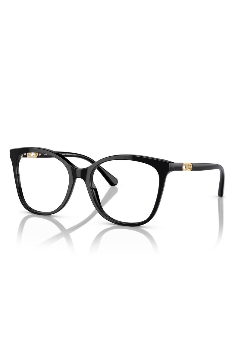 Emporio Armani 54mm Square Optical Glasses, Alternate, color, Shiny Black / Demo Lens