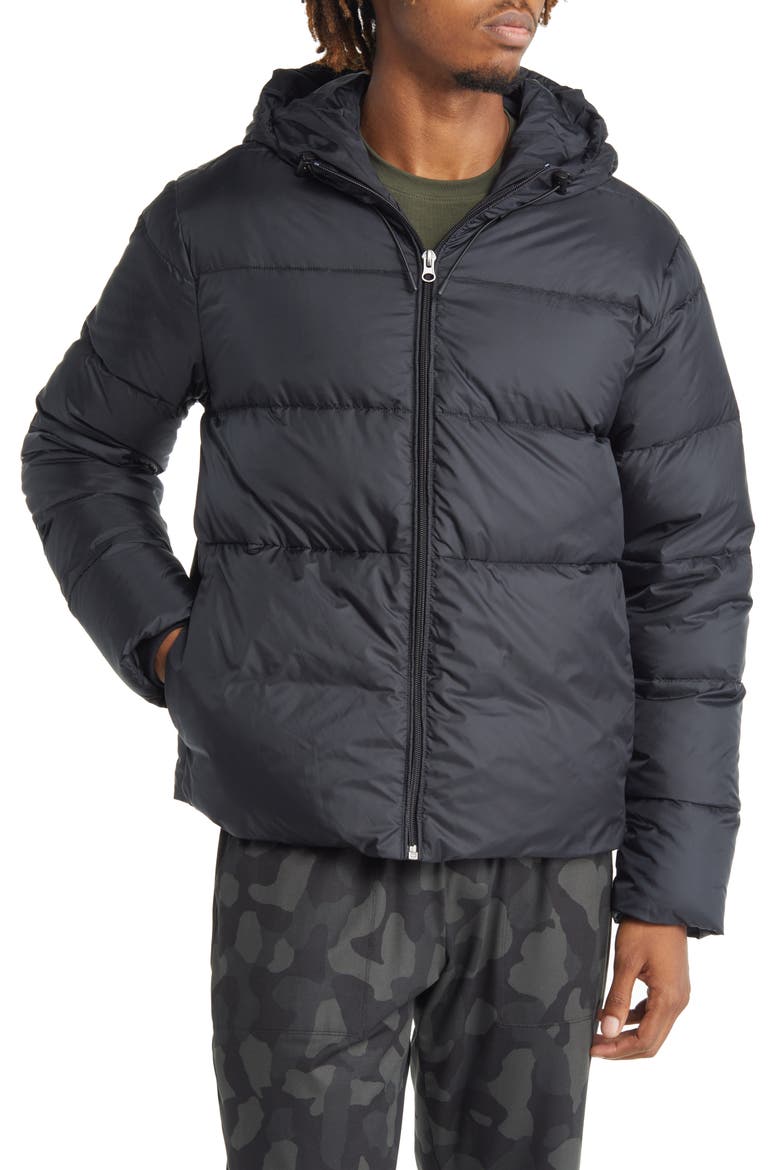 Down Puffer Jacket, Alternate, color, BLACK