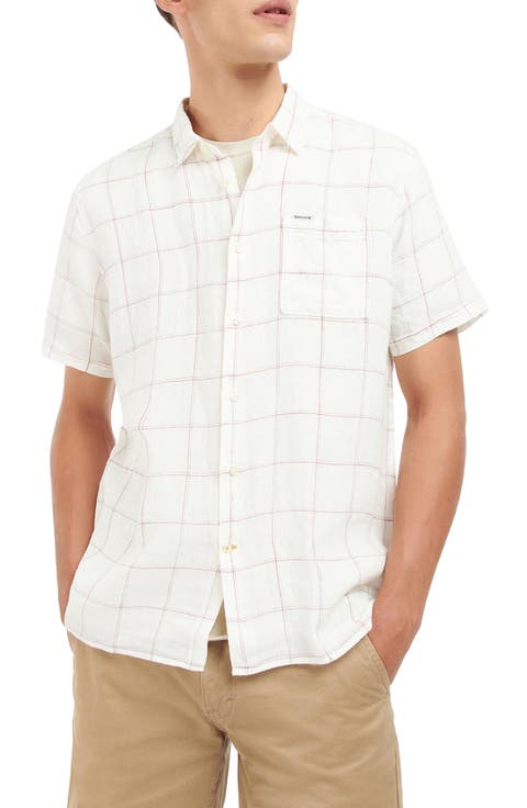 Bayston Tattersall Short Sleeve Linen Button-Up Shirt
