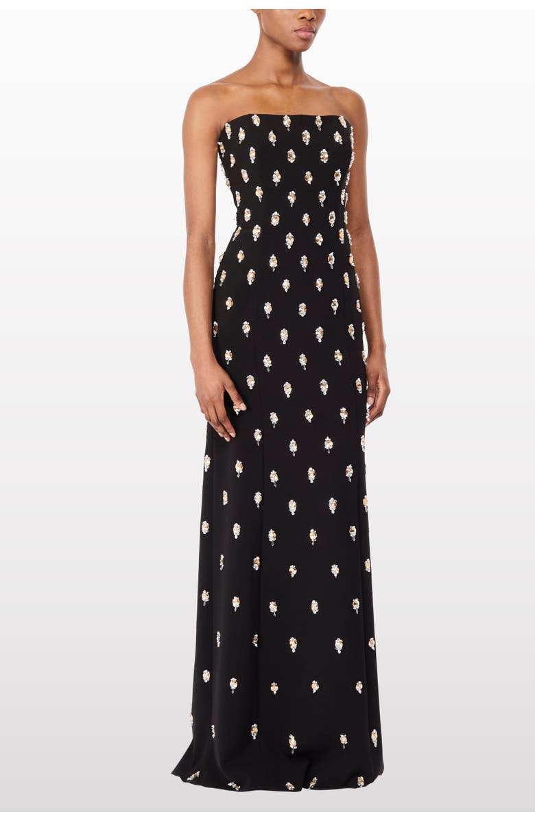 Jenny Packham Snowdrop Embellished Strapless Maxi Dress, Alternate, color, Liquorice