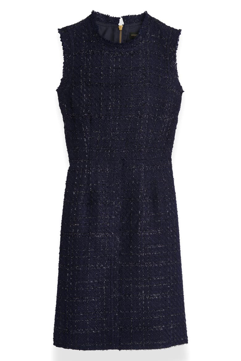 Tweed Sheath Dress, Alternate, color, INDIGO