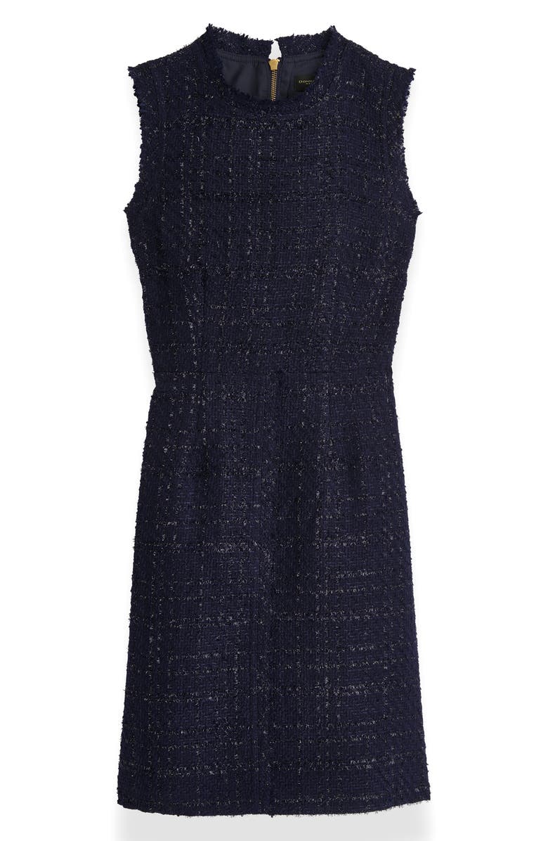 Donna Karan New York Tweed Sheath Dress, Alternate, color, Indigo