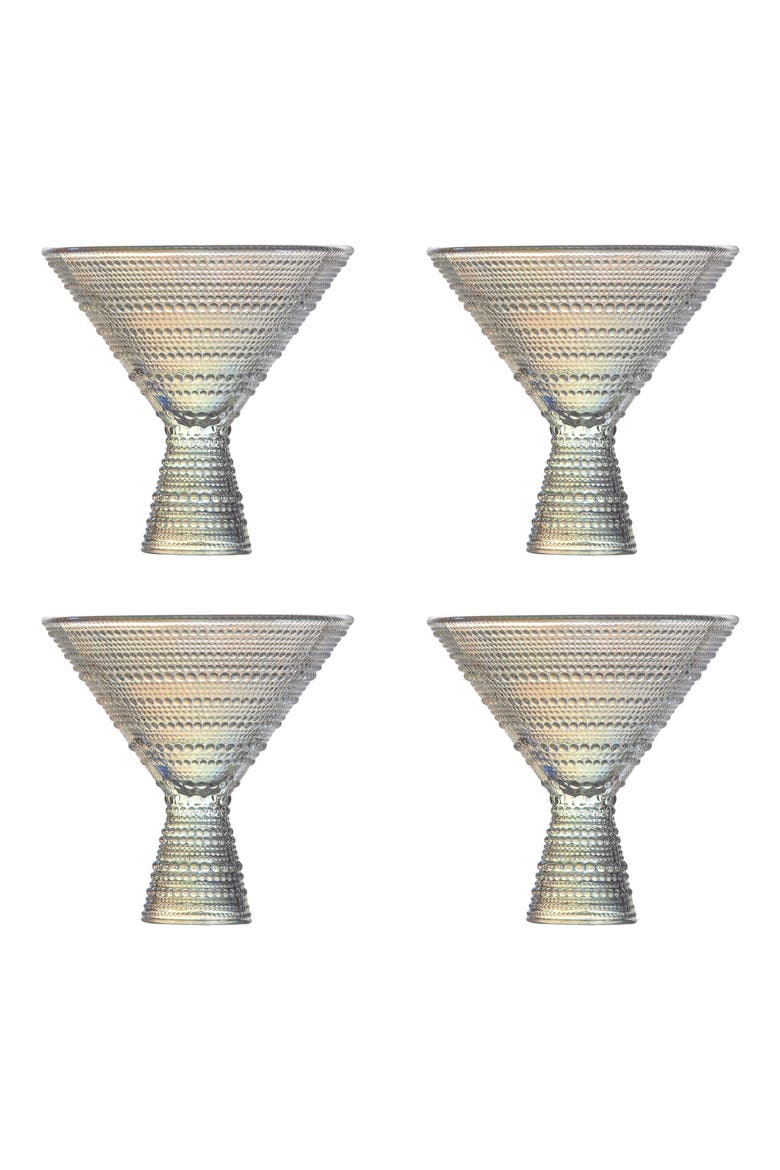 Jupiter Set of 4 Iridescent Martini Glasses, Main, color, IRIDESCENT