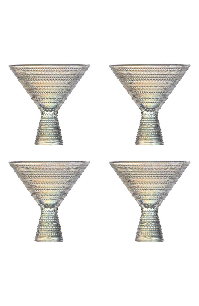 Fortessa Jupiter Set of 4 Iridescent Martini Glasses, Main, color, Iridescent