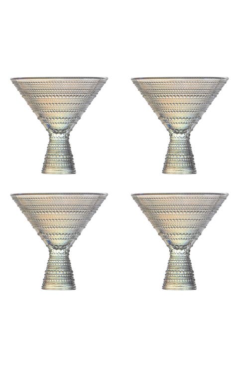 Jupiter Set of 4 Iridescent Martini Glasses
