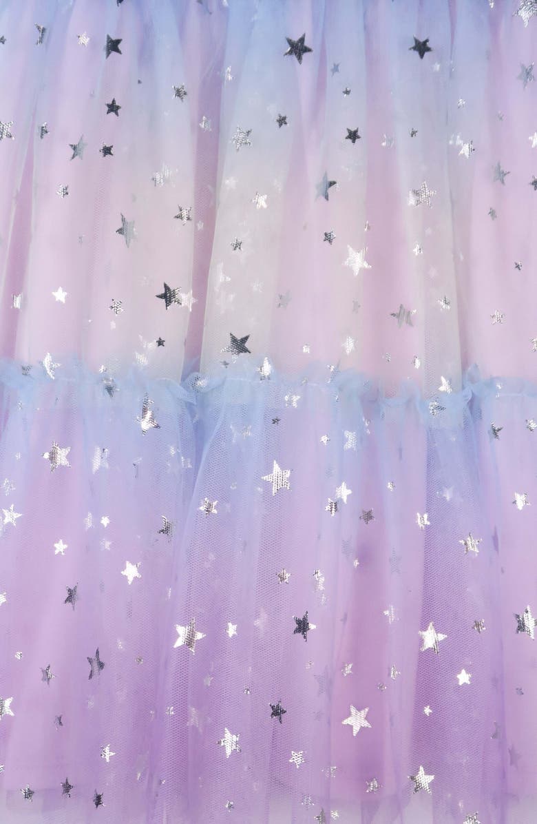 Zunie Kids' Foiled Star Mesh Dress, Alternate, color,