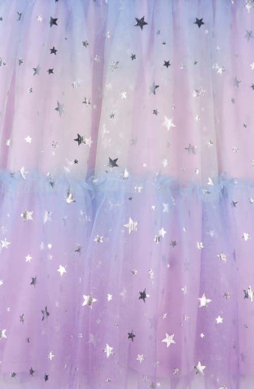 Zunie Kids' Foiled Star Mesh Dress In Orchid Multi