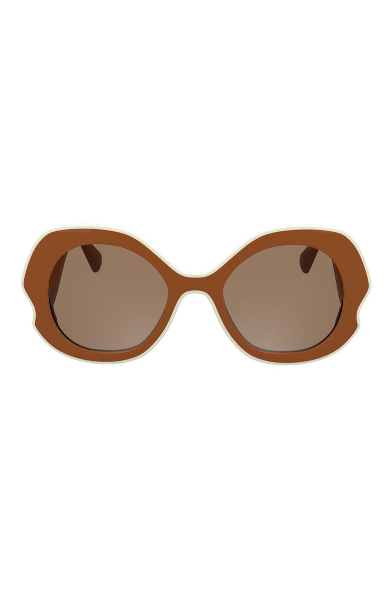 52mm Oval Sunglasses, Main, color, ORANGE