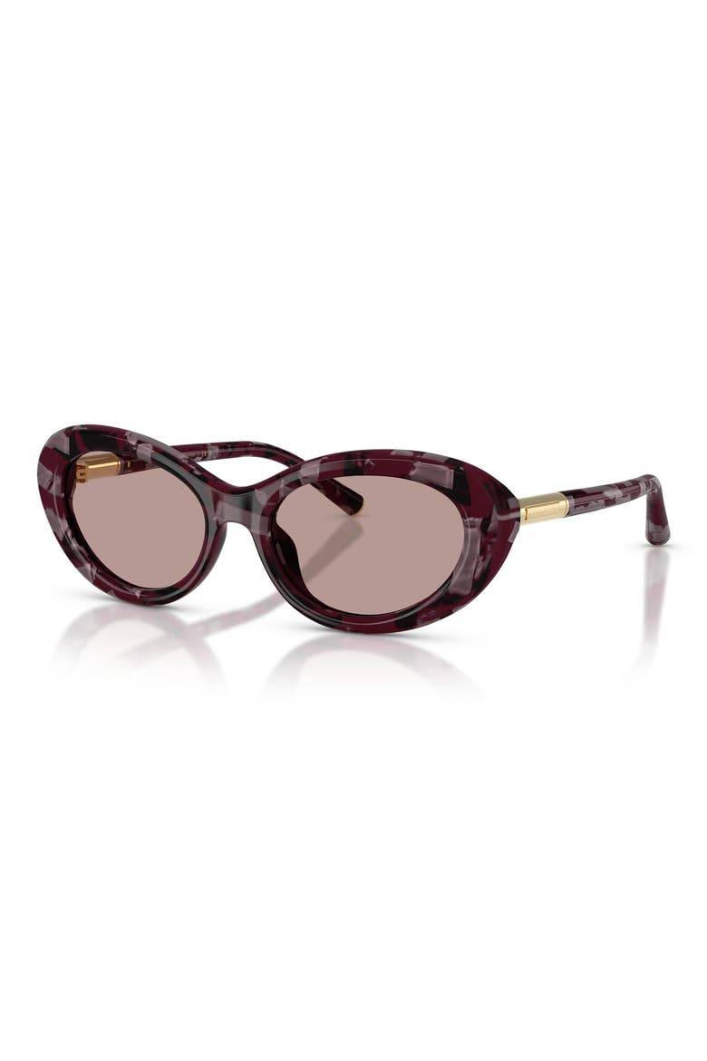 54mm Oval Sunglasses, Alternate, color, PEARL HAVANA PURPLE / BROWN