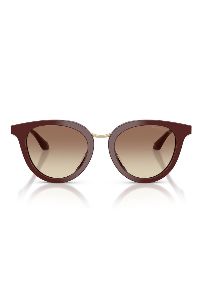 49mm Round Sunglasses, Main, color, BURGUNDY / BROWN GRADIENT