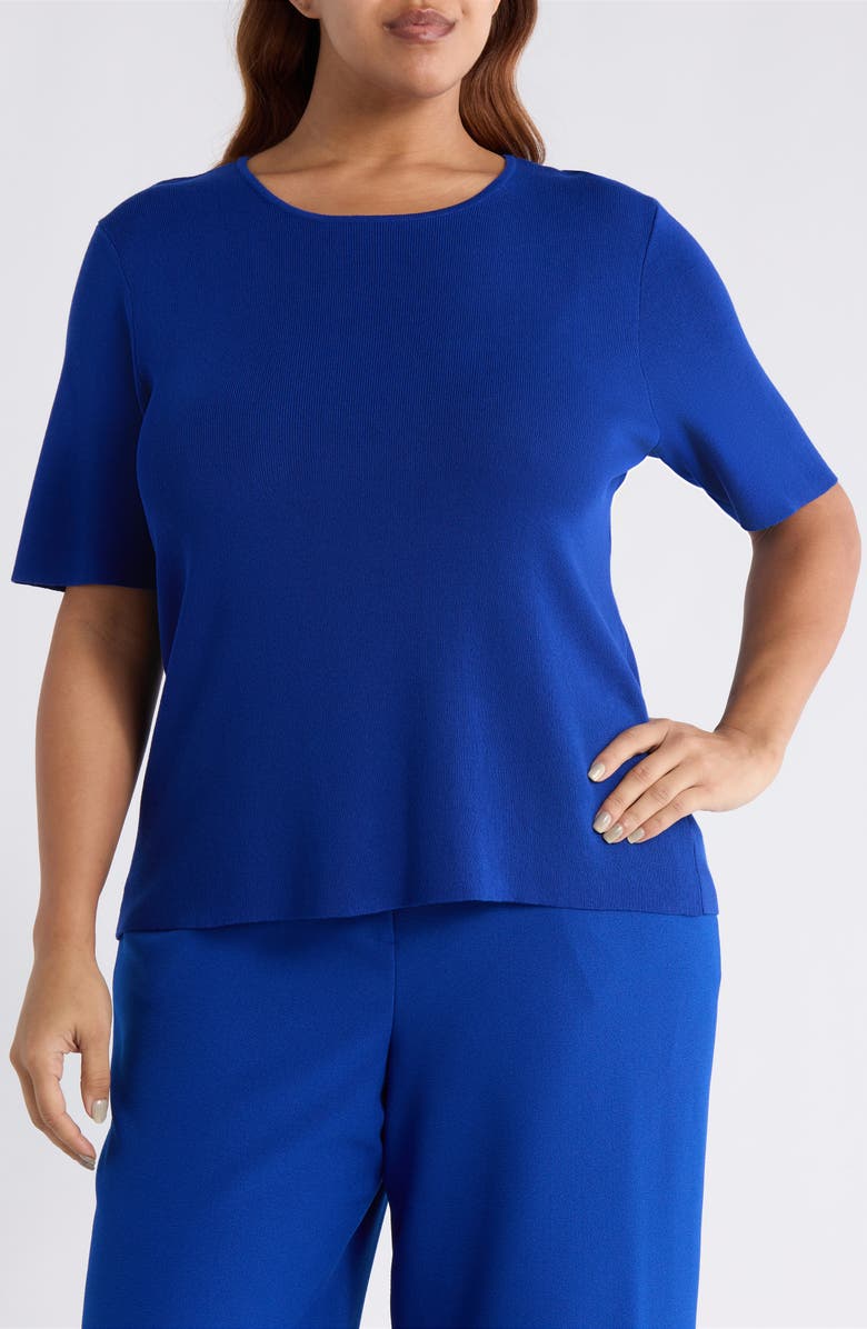 Tahari ASL Tunic Sweater, Main, color, Cobalt